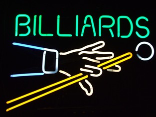This photo of a Billiards Neon Sign was taken by James Wortz of Lansing, Michigan.
